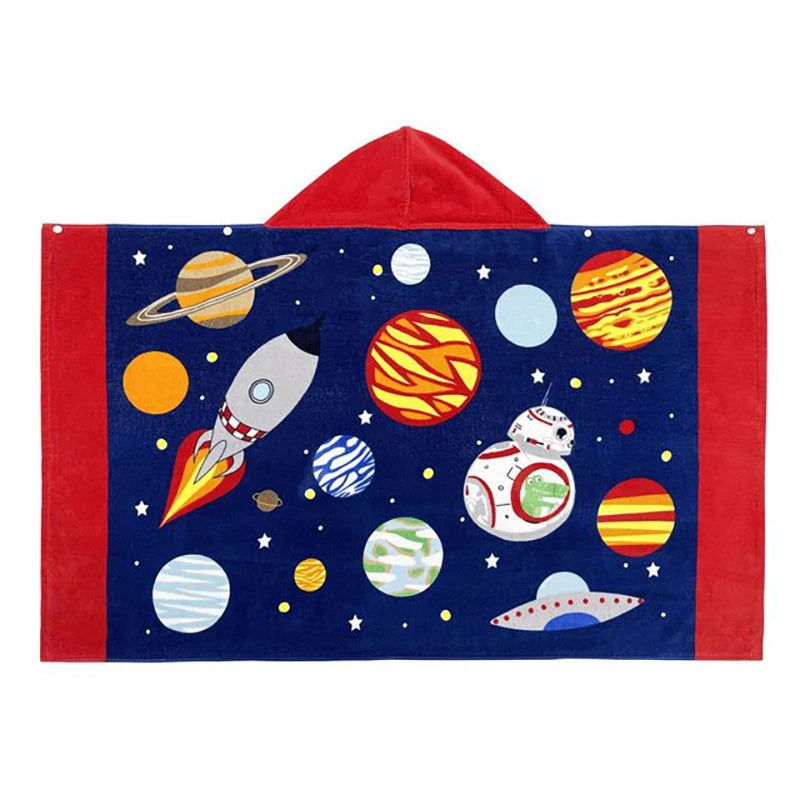 Cartoon Child Kid Hooded Cloak Infant Bathrobe Baby Bath Towel Robe Cotton Boy Girl Beach Robe Dinosaur Cape Newborn Wrap Blanket