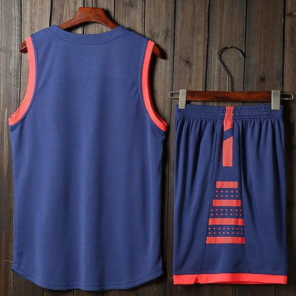Summer Gym Running Short Set Sleeveless Tank Top Basketball Quick Dry Breathable Jersey Sport Shorts Competition Tracksuit Suit