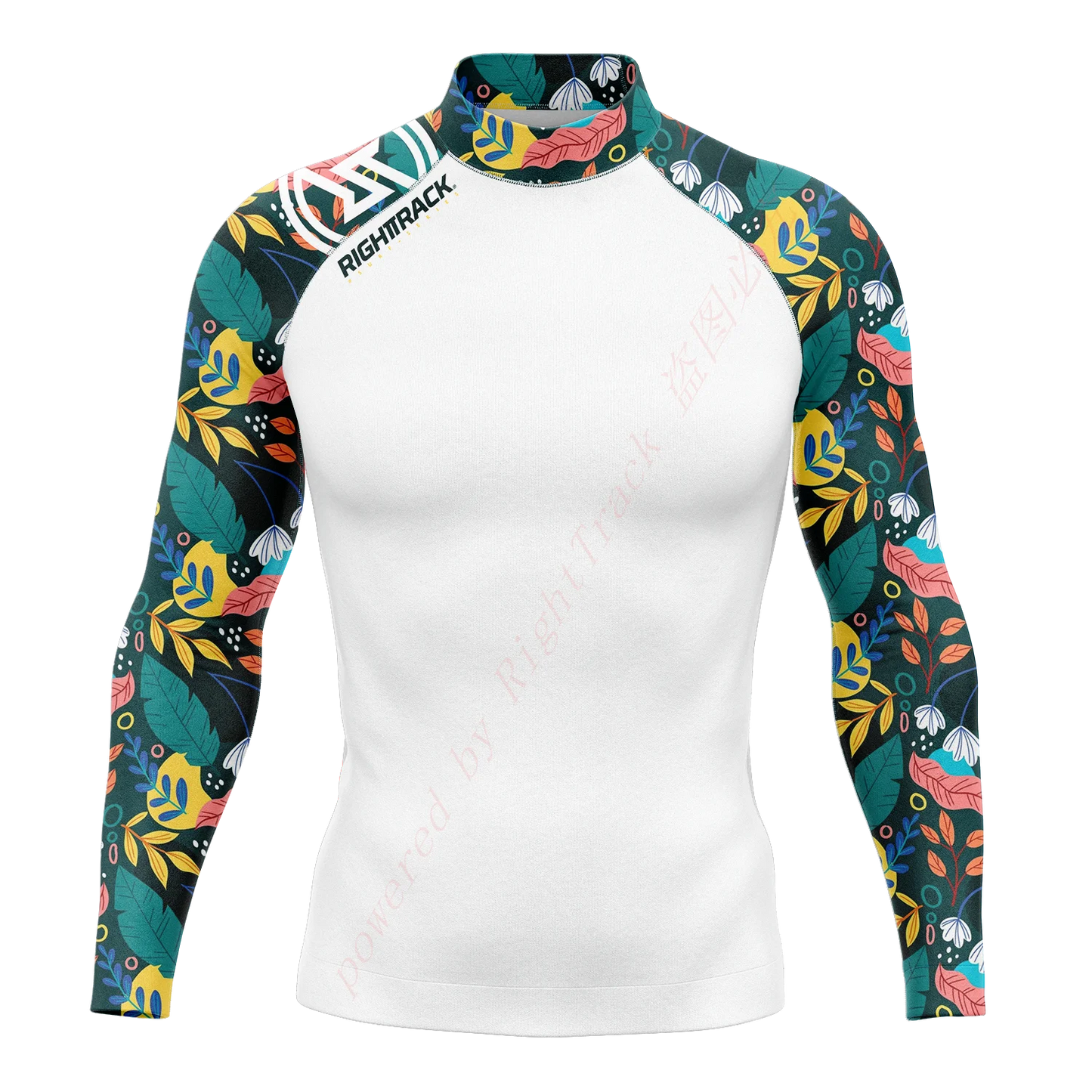 Men's Surfing Shirt Nautical Diary Lycra Rash guard RIGHTTRACK For Surf Sportswear Beach UV Swimwear UPF50+ Clothes