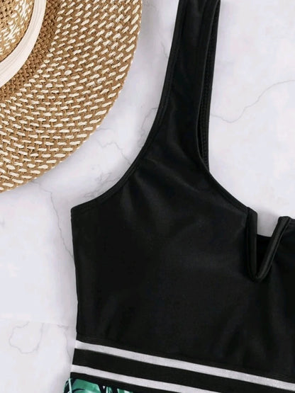 Black Print One Piece Swimsuits Closed Female Swimwear Push Up For Women's Swim Wear Body Bathing Suits Beach Pool Bather