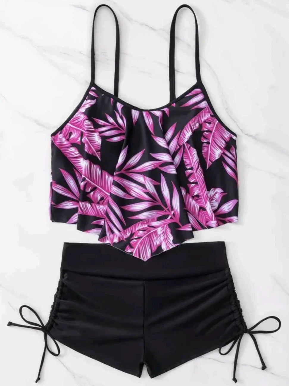 Ruffle Sports Bikini Set Two Piece Swimsuit Women With Shorts Swimwear Female Bathing Swimming Suit Beach Wear Summer