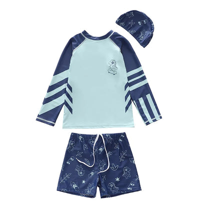 Boys Swimwear Long Sleeve Rash Guard Swimming Trunks for a Boy Toddler Printing Swimsuit Kids Anti UV Summer Beach Bath Clothes