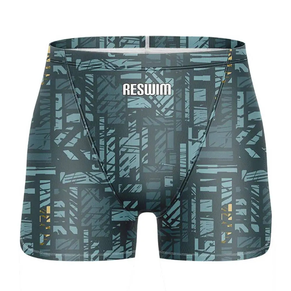 Summer Men's Swim Jammer Swimsuit Shorts Swimming Trunks Beach Tights Shorts Surfing Diving Swimwear Gym Jammers Lycra Pants