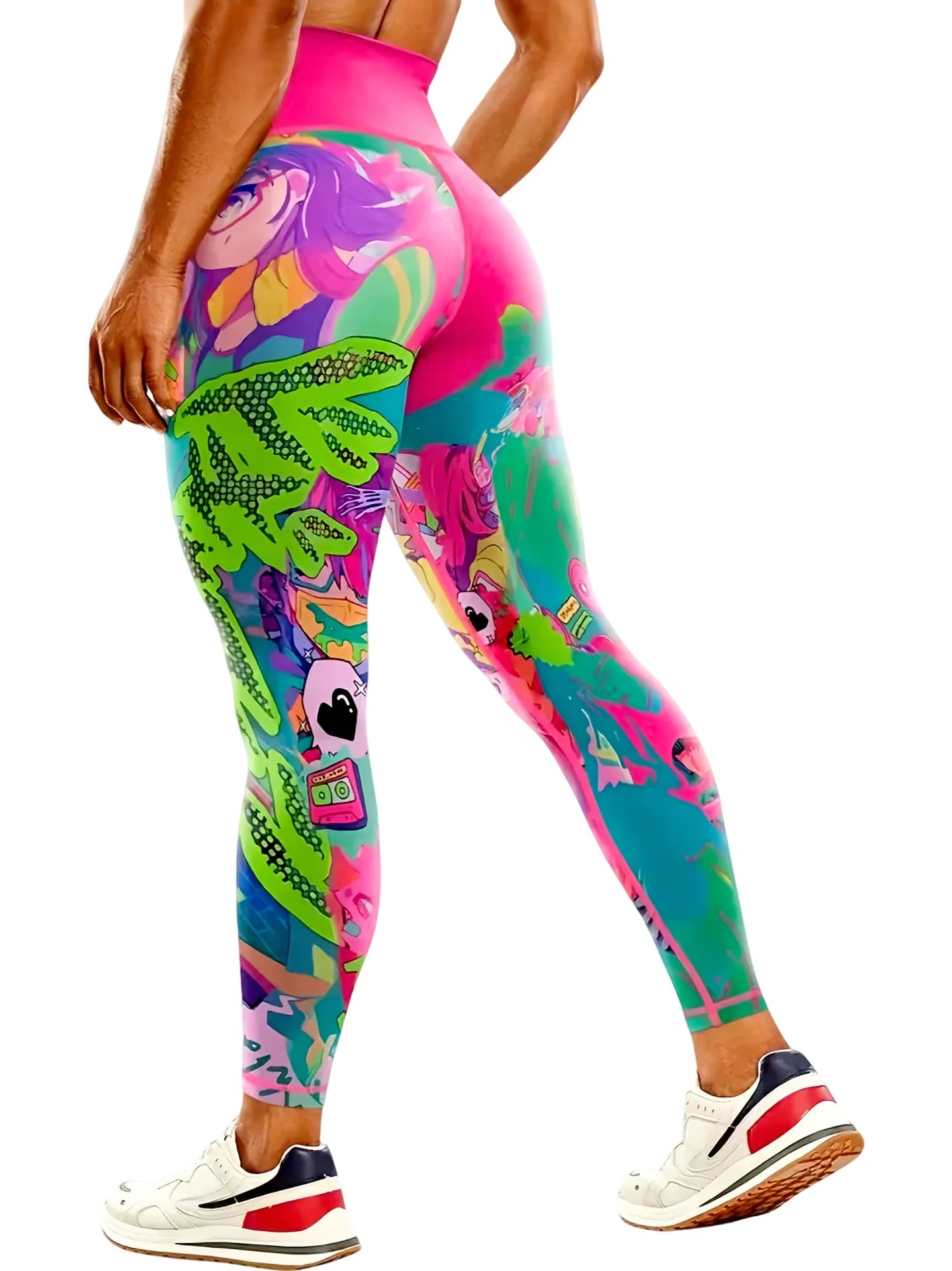 Women's 50-color high-waist printed yoga pants, hip-lifting tight quick-drying sports yoga pants