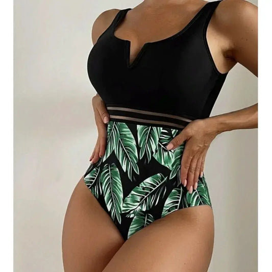 Black Print One Piece Swimsuits Closed Female Swimwear Push Up For Women's Swim Wear Body Bathing Suits Beach Pool Bather