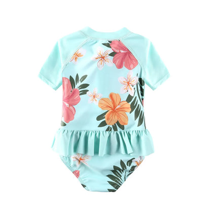 Wishere Swimsuit One-piece Baby Swimwear Girl's Bikini Swimming Rashguard UPF50+ Beachwear Sunsuit Kids Bathing Surfing Suit
