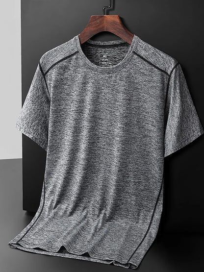 Large Size 6xl 7xl 8xl Mens T Shirt Breathable  Quick Drying Cool Summer T-shirts Sporting Outdoor Ice Silk Tee Tops