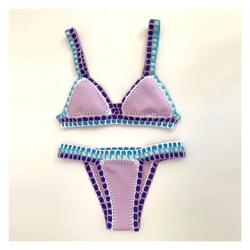 Swimwear  Bikini Bathing Suit Swimsuit Handmade Crochet Bikini Sets Color