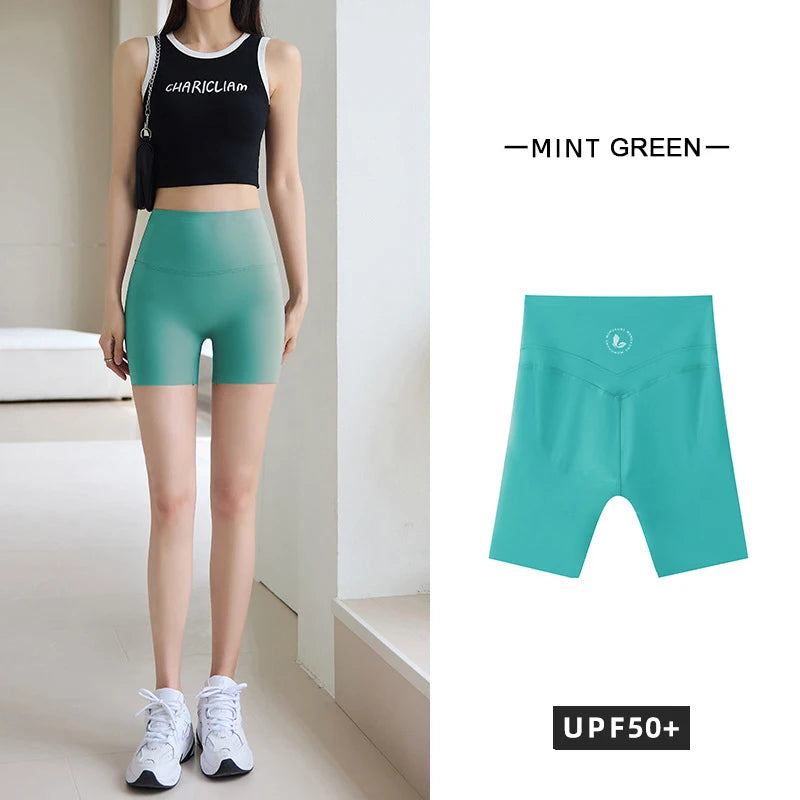 Thin Sharkskin Push Up Mini Shorts Women Slim Tight Butt Lifter Safety Shorts Sport Fitness Yoga Cycling Shorts