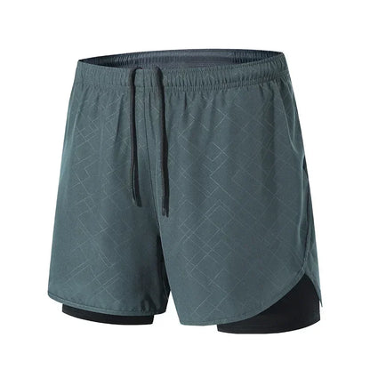 Summer 2 in 1 Jogging Clothing Gym Marathon Running Fitness Beach Shorts Men Sportswear Double-deck Training Sport Shorts Pant
