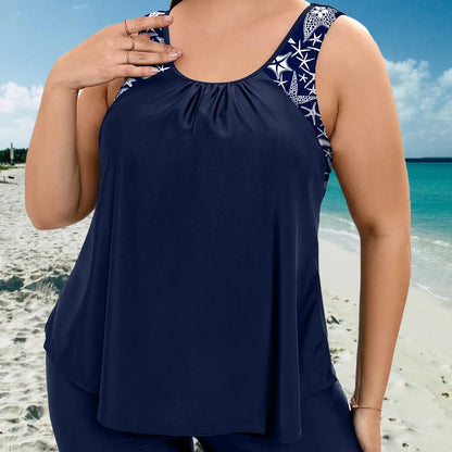 Tankini Swimsuits Women with Fifth Pants Swimming Bathing Suit Bikinis Bikini Beach Wear Plus Size Swimwear 4XL