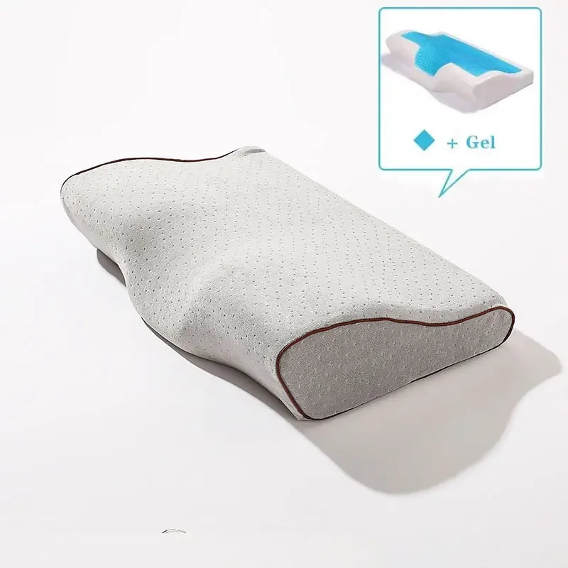 Gel Pillow Orthopedic Memory Foam Pillow 60x35cm Soft Summer Ice-cool Slow Rebound Sleep Pillow with Pillowcase Health Care