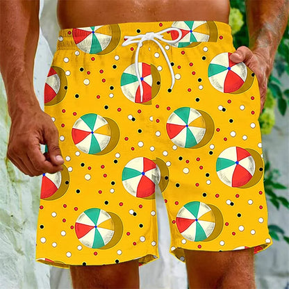 Mens Cartoon Fruit Beach Shorts 3D Printed Plants Swim Trunks Summer Quick Dry Board Shorts Hawaiian Party Swimming Shorts