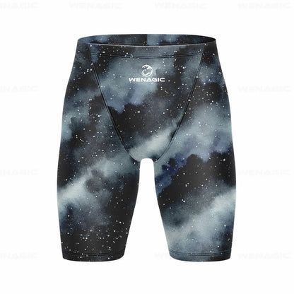 Men's Swimming Jammer Swimwear Endurance Athletic Training Swimsuit Summer Beach Swimming Trunks Diving Surf Tight Shorts