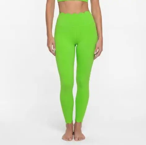 Laser Wave Plastic Elastic High Waist Tight Pants for Women, Speed Drying Fitness Running, Tight Bottom Pants XP172