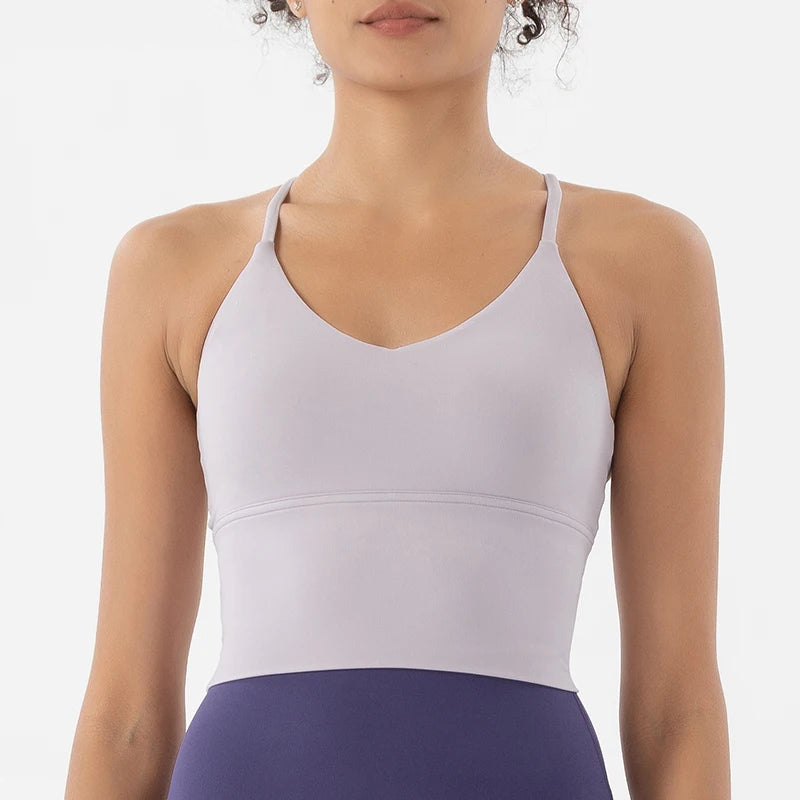 SOISOU Women's Longline Sports Bra with Removable Pads