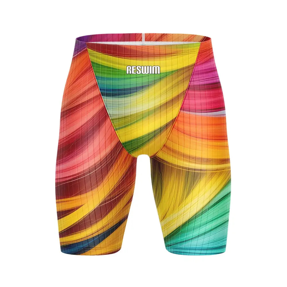 Men's Swim Jammer Swimsuit Racing Shorts Athletic Training Swimwear Swimming Trunks Beach Tights Shorts Lycra Bathing Suit