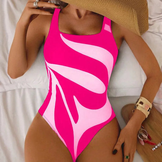 Swirl Color Print One Piece Swimsuits Closed Women Swimwear Push Up Swimming Wear Body Bathing Suits Beachwear Pool Bather