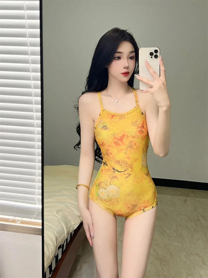 Professional Racing Swimsuit Hot Sale Of The Season Model Sensual Triangle One-Piece for Women Thermal Spa Beach Swimming Pool