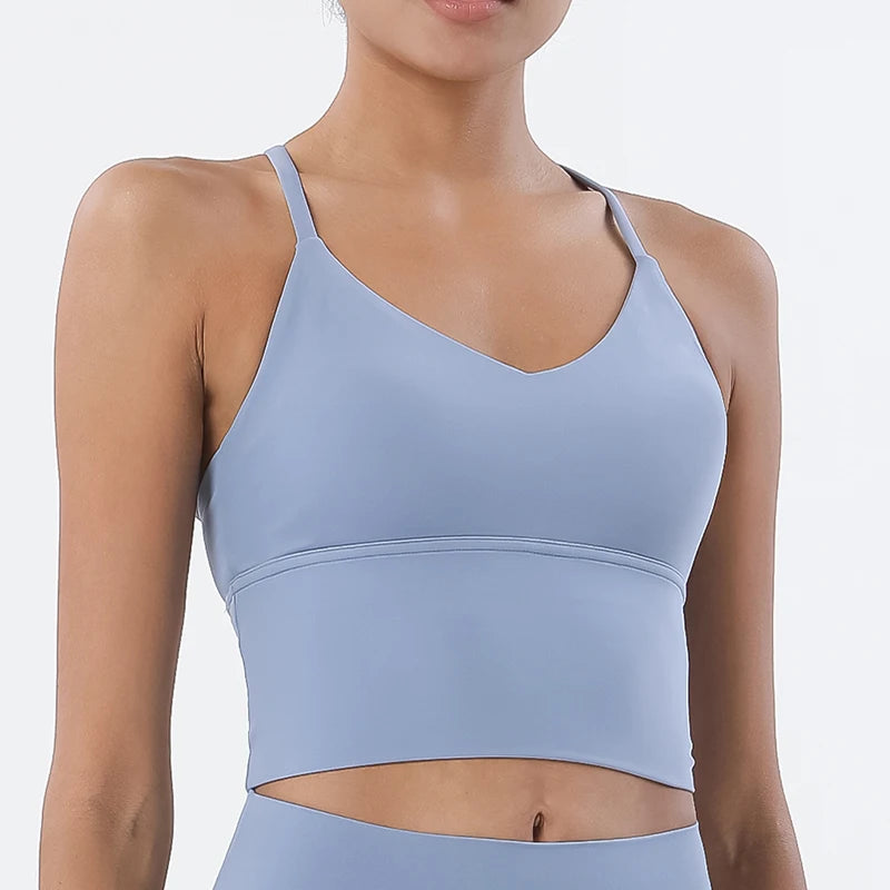 SOISOU Women's Longline Sports Bra with Removable Pads