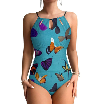 Butterfly Swimsuit Colorful Animal Women Swimwear One-Piece Stylish Swimsuits Holiday Pool Push Up Cut Out Beach Outfits