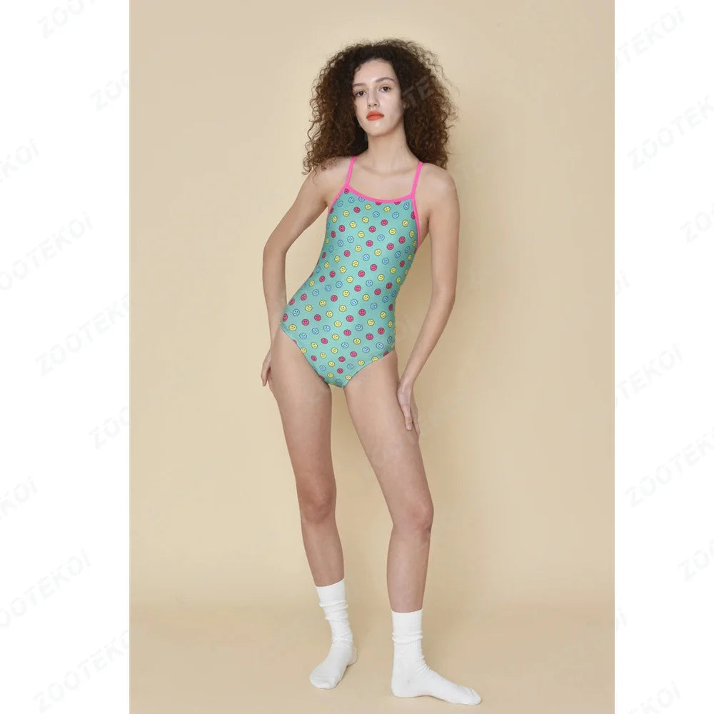 Swimwear Printed Designs Women's Swimming Suit Swimming Pro Team Long Training Comfortable Swimwear Race Training Suit
