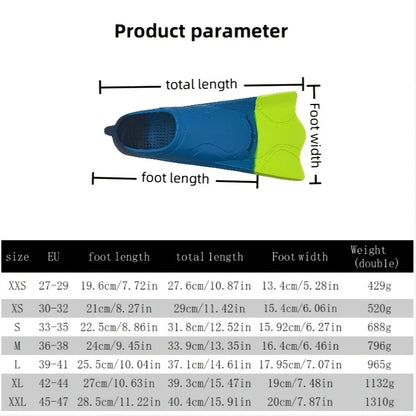 Swimming Flippers Free Diving Snorkeling Gear with Frog Fin Design frog shoes for Adults kids Women Professional Swim Equipment