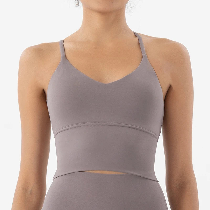 SOISOU Women's Longline Sports Bra with Removable Pads