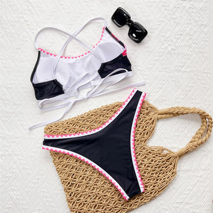 Floral Printed Cross Back Bikini Women Swimwear Female Swimsuit Two-pieces Bikini set Brazilian Bather Bathing Suit Swim