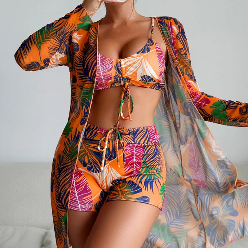 Bikinis Female Swimsuits Women Three-Piece Swimwear Beach Swimming Wear Bathing Suits Brazilian Bikini Set Pool Bather