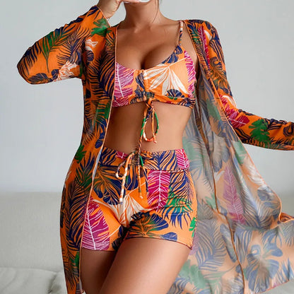 Bikinis Female Swimsuits Women Three-Piece Swimwear Beach Swimming Wear Bathing Suits Brazilian Bikini Set Pool Bather