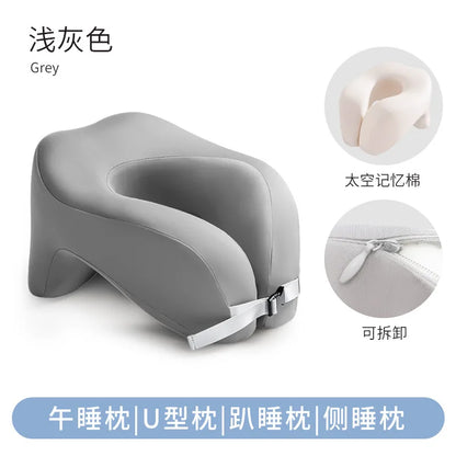 Travel Pillow U-Shape Pure Memory Foam Neck Pillow For Airplane Office Nap Cervical Pillows Flight Sleeping Head Neck Support