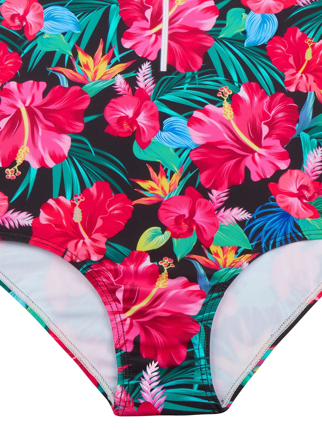 Girls Swimsuit One Piece Long Sleeve Floral Print Swimwear Beach Pool Kids Tween Swim Summer Bikini Cut Bottom Contrast Color