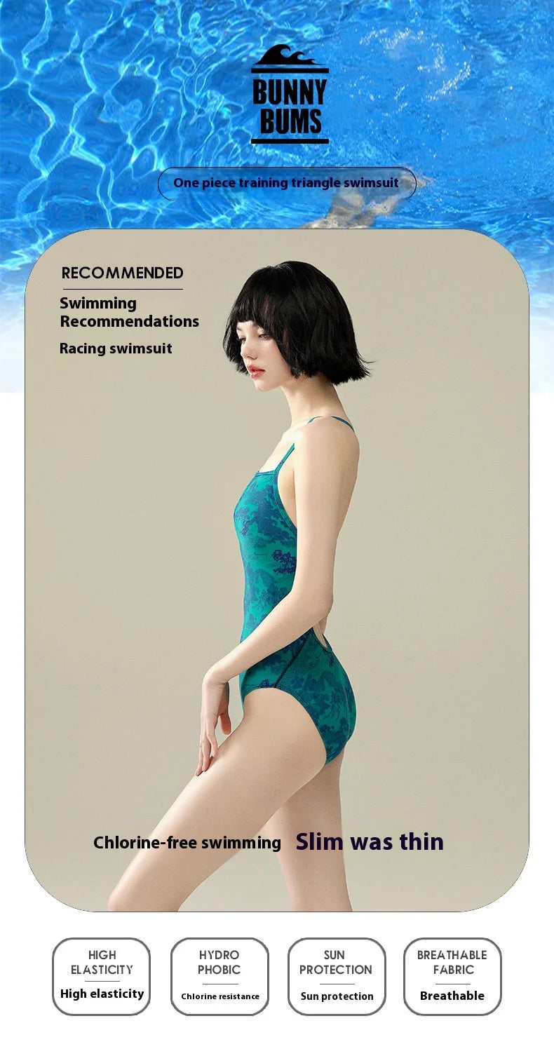 Professional Swimsuit Women Hot Springs Triangle One-piece Senior Sense Training Swimsuit Swimming Pool Dedicated