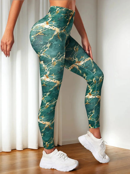 Seamless Peach Hip Leggings Lifting Line Tight Fitting European American Cross-Border Sports Fitness Leggings Tie-Dye