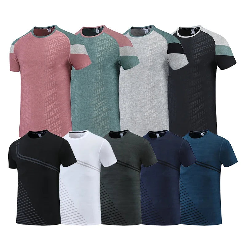 Undershirt Men's Running Short Sleeves T-shirts Yoga Tops Lycra Things for Gym Clothes Man Sweatshirt Wicking Breathable Dry Fit