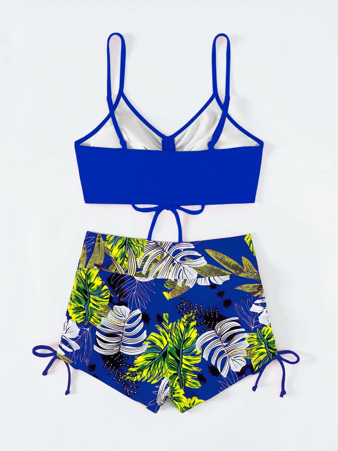 Drawstring Front Shorts Bikinis High Waist Swimsuit Women Swimwear Female Bathers Bathing Swimming Swim Suit Beachwear
