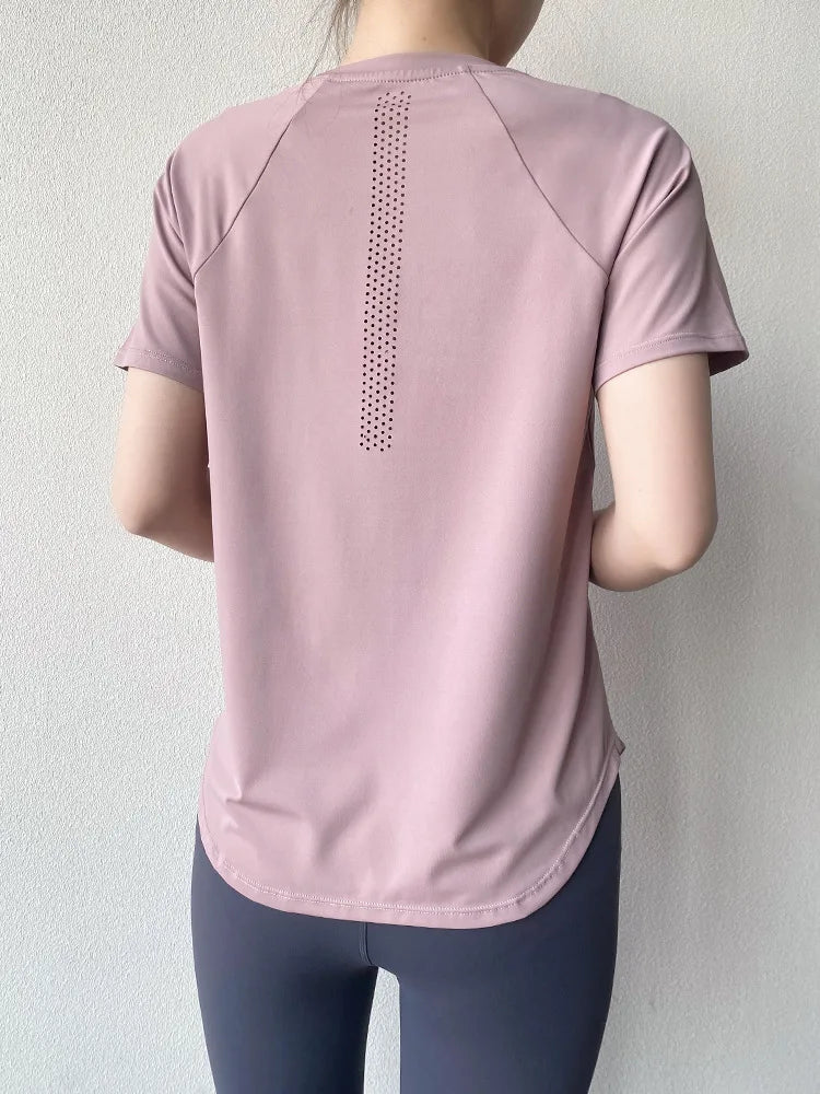 Sportswear Woman Gym Yoga Clothes Women T-Shirt Short Sleeve Quick Dry Fitness Top Breathable Running Shirt Yoga Wear