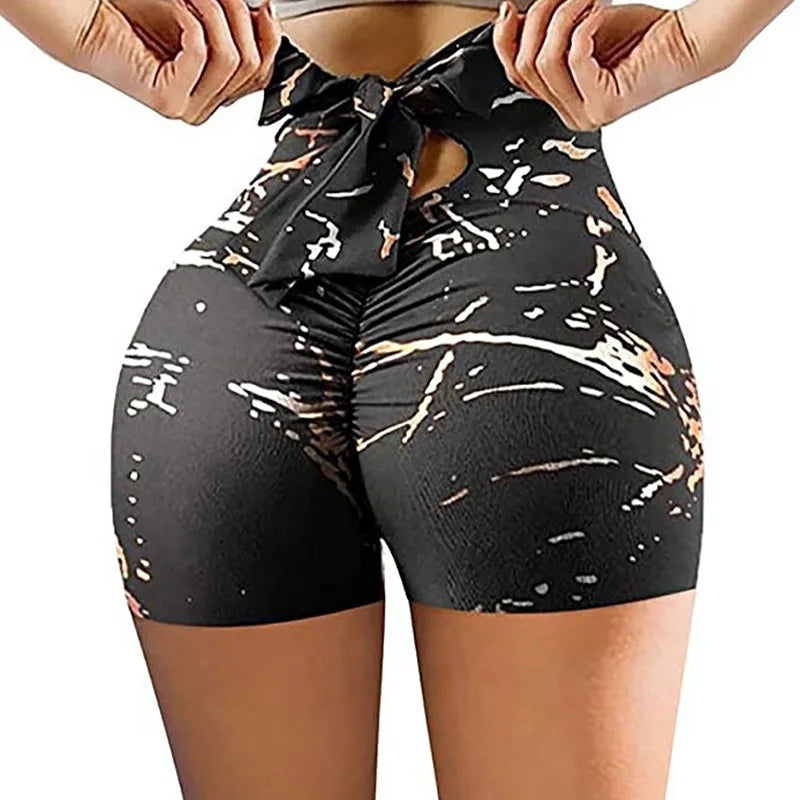 Women's Peach Hot Pants Heart Hip Tight Fitness Dance Sports Shorts