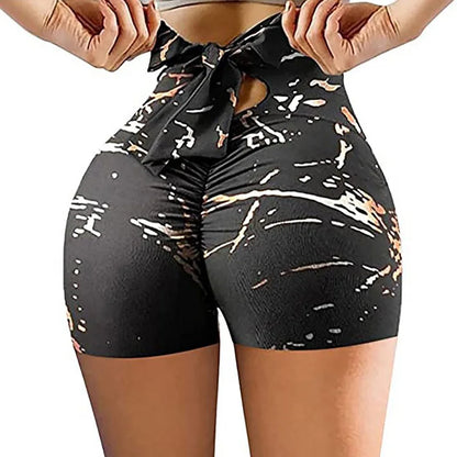 Women's Peach Hot Pants Heart Hip Tight Fitness Dance Sports Shorts