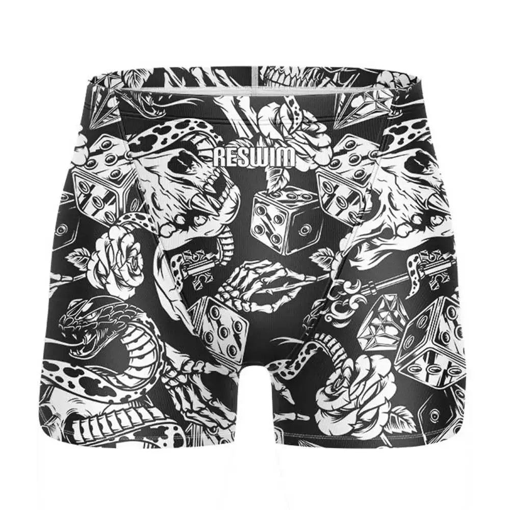 Swim Boxers Summer Men's Swimm Shorts Jammer Swimsuit Short Chlorine Resistant Swimwear Swimming Trunks Beach Tights Gym Surfing Pants