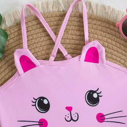 Padded Girls Swimsuit One Pieces Strappy Pink Swimwear Female Children's Bathers Bathing Swimming Swim Suit Beachwear