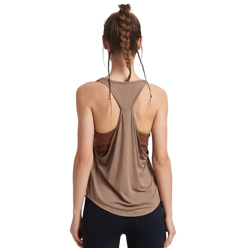 Women Gym Tops Sleeveless Yoga Tops Vest Sports Top Fitness Sport Shirt Gym Yoga Tops Female Yoga T-Shirts Loose