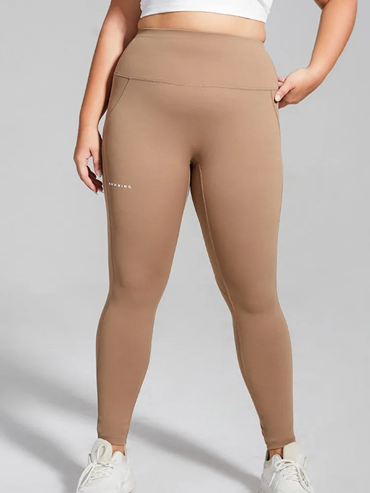 XL-4XL Plus Size Sports Pants Lines Lifting Buttocks Sports Tight Pants Women High Waist Elastic Fitness Running Yoga Pants