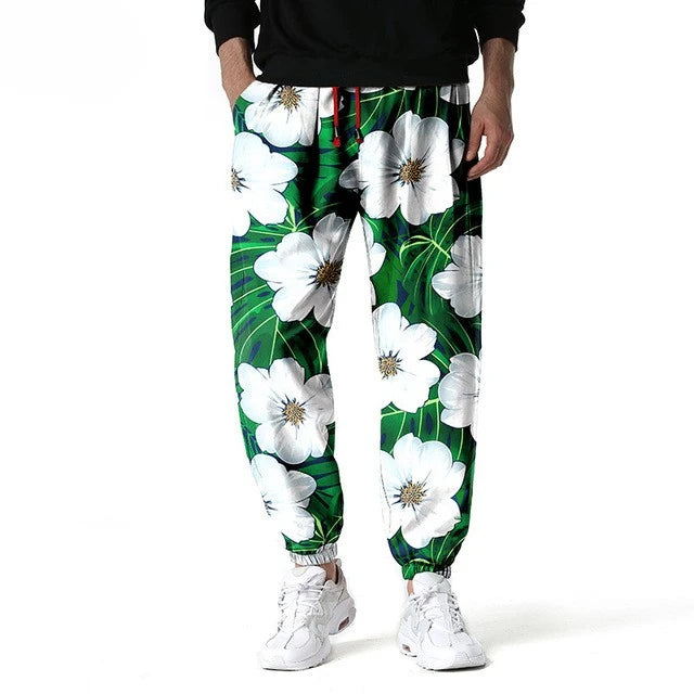 Stylish Floral Sweatpants 3D Print Vintage Man Joggers Gym Hiphop Pants Trousers Mens Casual Sports Jogging Harajuku Streetwear