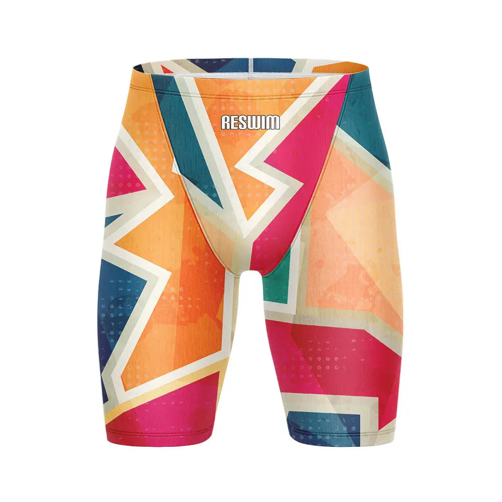 Men's Print Swim Jammer Training Sports Beach Diving Surfing Pants Tight Shorts Swimming Trunks Quick Dry Swimsuit