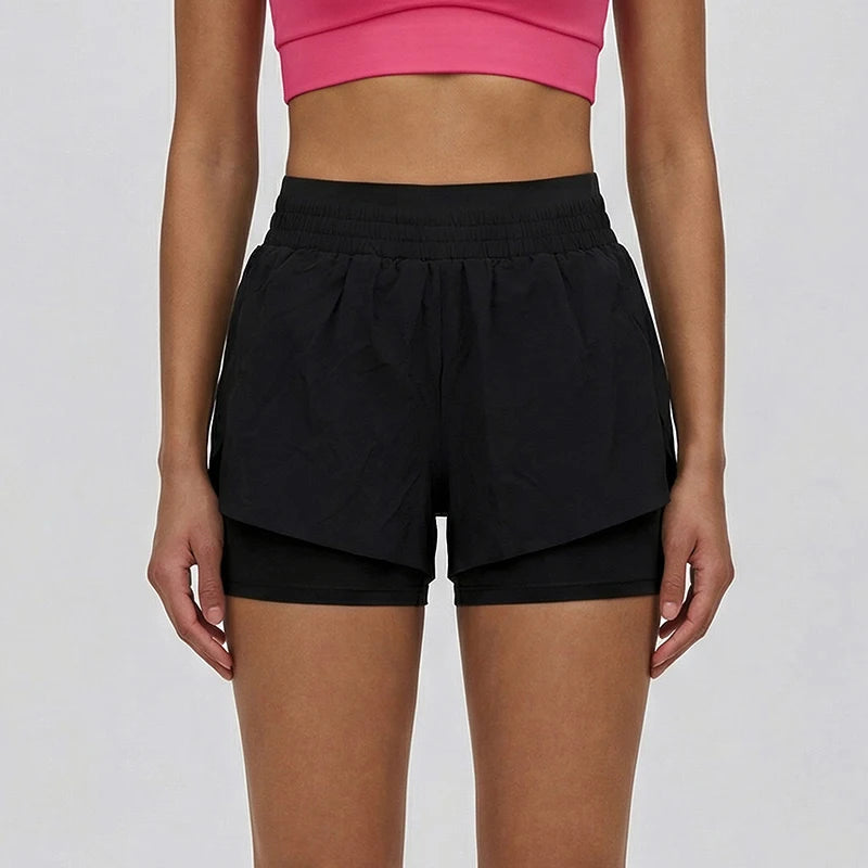 Women's High-Waisted Running Shorts with Pockets