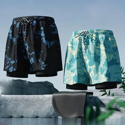 (L-5XL)Swimming Trunks Men Hot Springs Sport Shorts Quick Dry Anti Embarrassment Beach Short Pants Loose Swimsuit