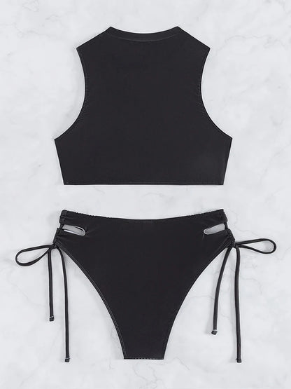 Tankini Print Sleeveless Swimwear Women Push UP Bikini Tankini Lady Hollow Beach Swimsuit Summer Brazilian Bathing Suit