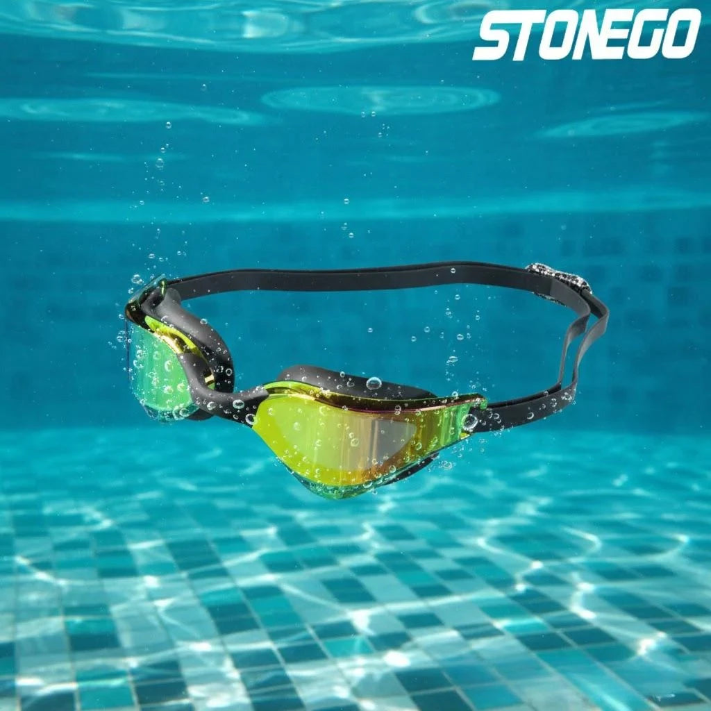 HD Anti Fog Swim Goggles Wide Angle Lens Comfortable Fit Adjustable Nose Bridge Stylish Design for Swimming Sports